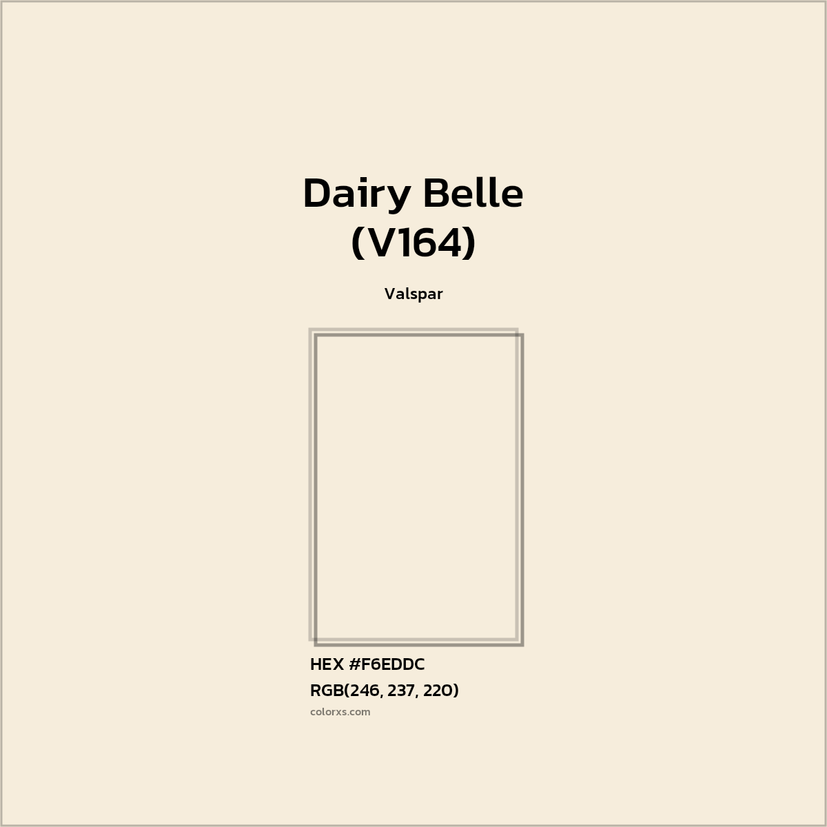 #F6EDDC Dairy Belle (V164) Paint Valspar - Color codes and meaning | Matching colors and paints