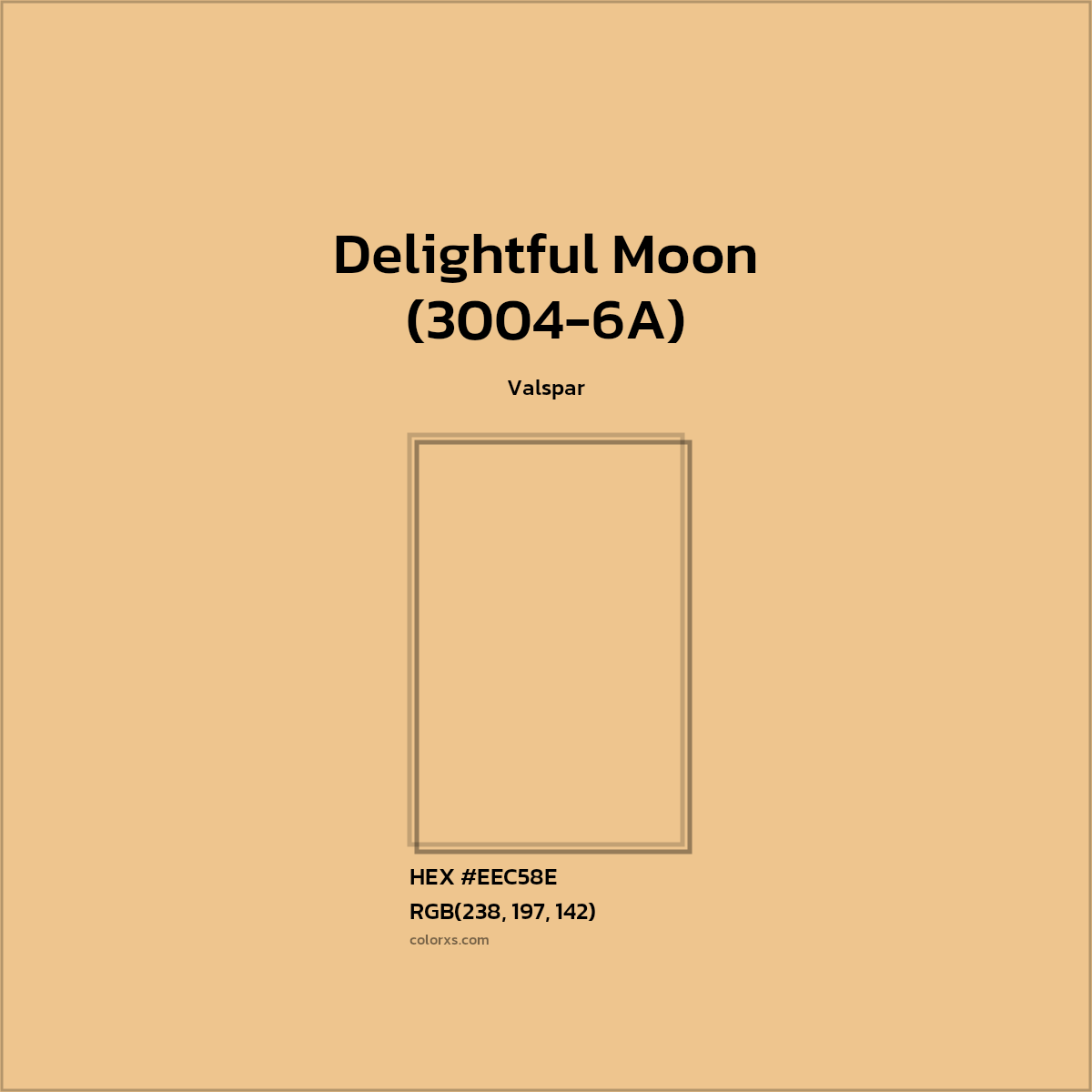 #EEC58E Delightful Moon (3004-6A) Paint Valspar - Color codes and meaning | Matching colors and paints