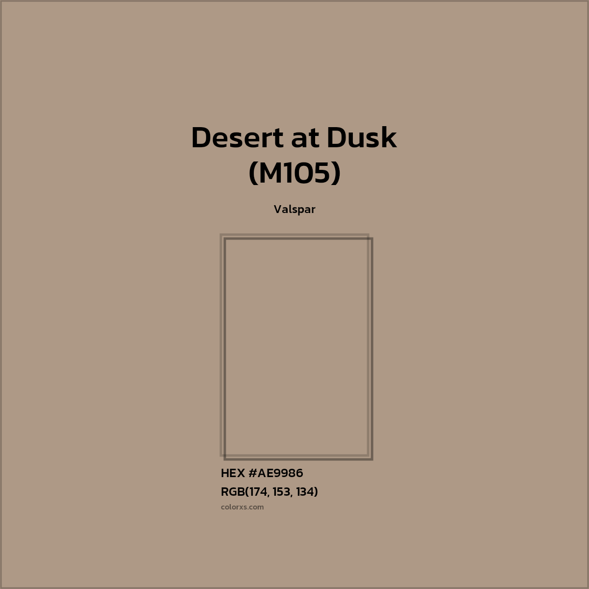 #AE9986 Desert at Dusk (M105) Paint Valspar - Color codes and meaning | Matching colors and paints