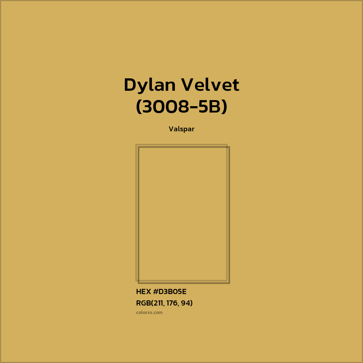 #D3B05E Dylan Velvet (3008-5B) Paint Valspar - Color codes and meaning | Matching colors and paints