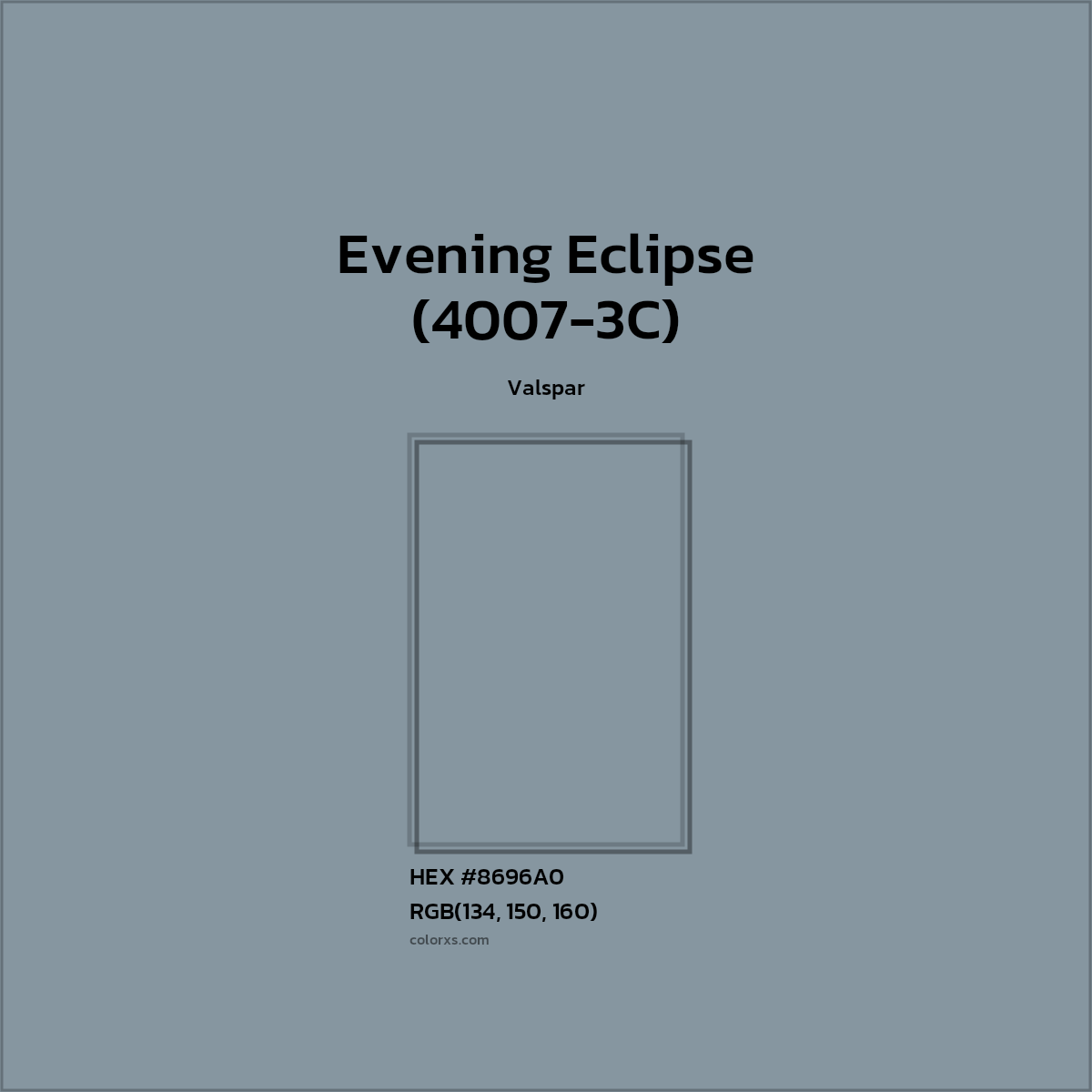 #8696A0 Evening Eclipse (4007-3C) Paint Valspar - Color codes and meaning | Matching colors and paints