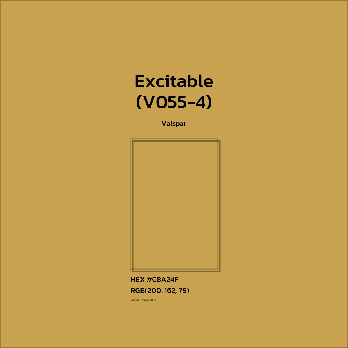 #C8A24F Excitable (V055-4) Paint Valspar - Color codes and meaning | Matching colors and paints