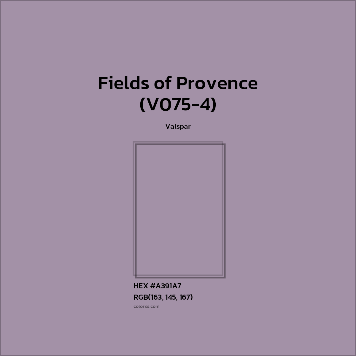 #A391A7 Fields of Provence (V075-4) Paint Valspar - Color codes and meaning | Matching colors and paints