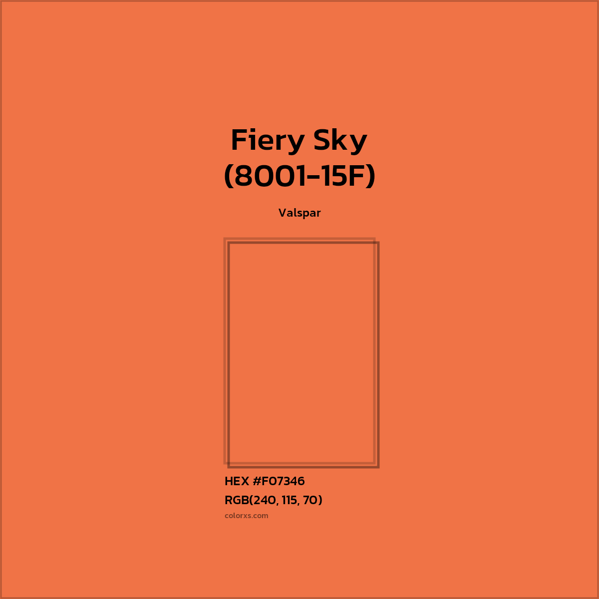 #F07346 Fiery Sky (8001-15F) Paint Valspar - Color codes and meaning | Matching colors and paints