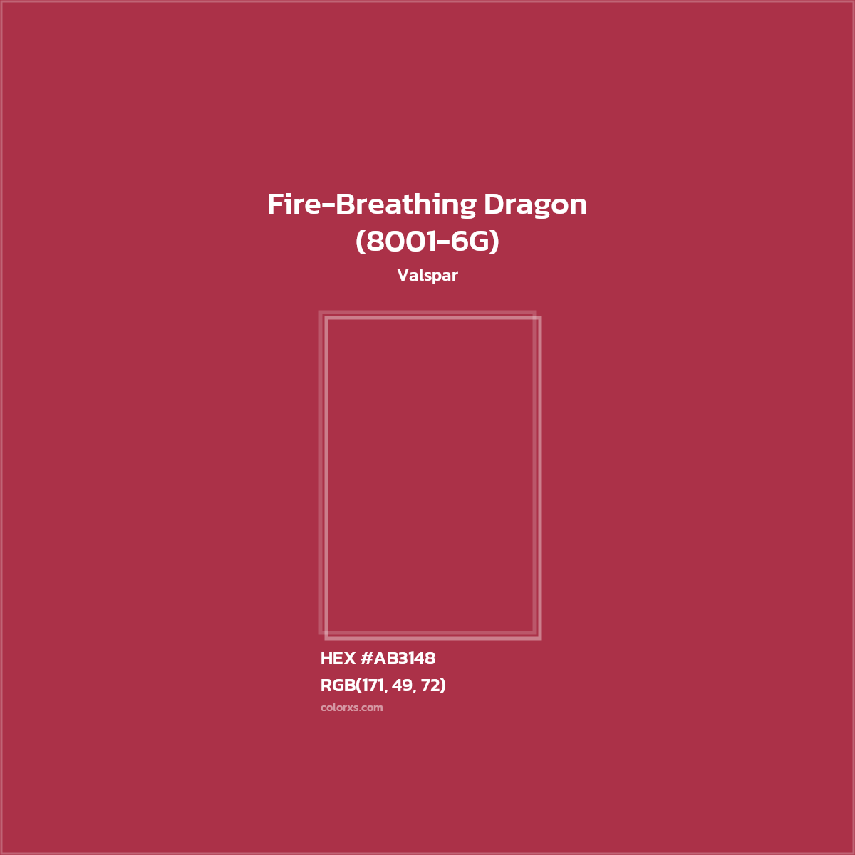 #AB3148 Fire-Breathing Dragon (8001-6G) Paint Valspar - Color codes and meaning | Matching colors and paints