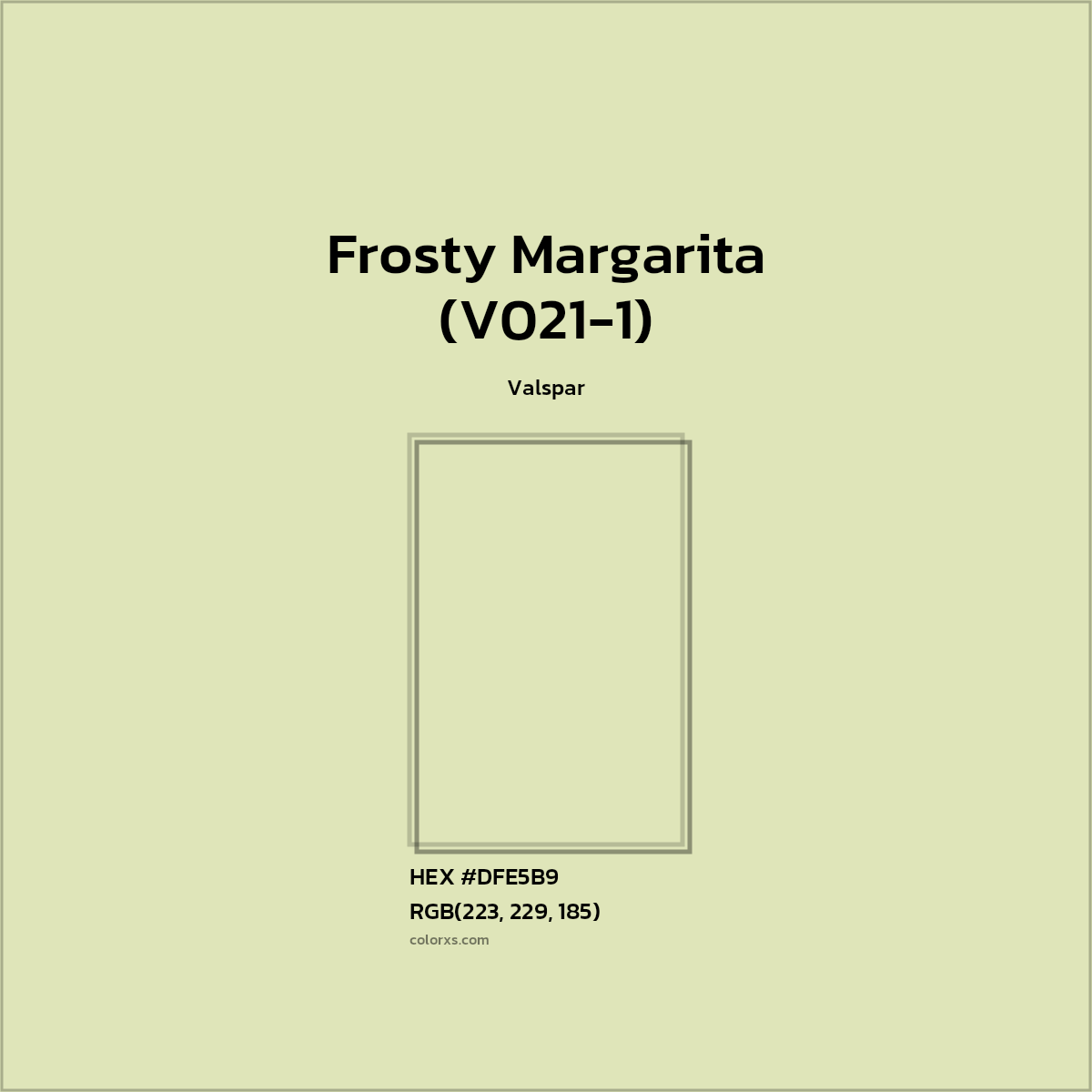 #DFE5B9 Frosty Margarita (V021-1) Paint Valspar - Color codes and meaning | Matching colors and paints