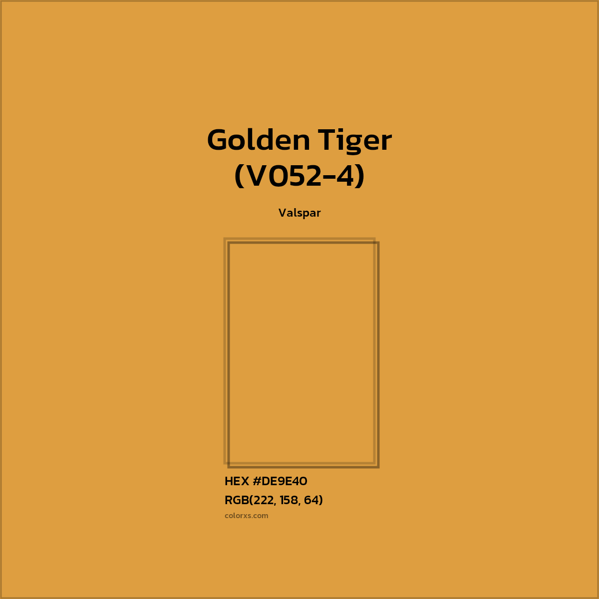 #DE9E40 Golden Tiger (V052-4) Paint Valspar - Color codes and meaning | Matching colors and paints