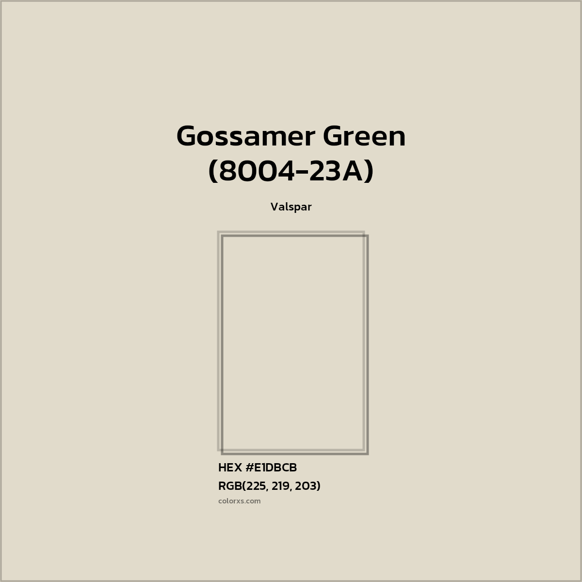 #E1DBCB Gossamer Green (8004-23A) Paint Valspar - Color codes and meaning | Matching colors and paints