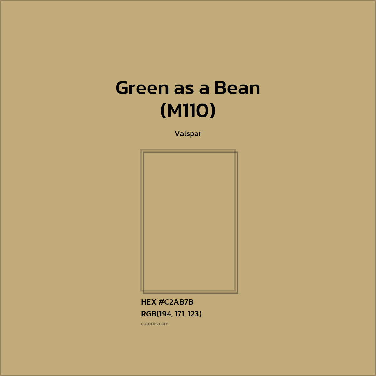 #C2AB7B Green as a Bean (M110) Paint Valspar - Color codes and meaning | Matching colors and paints