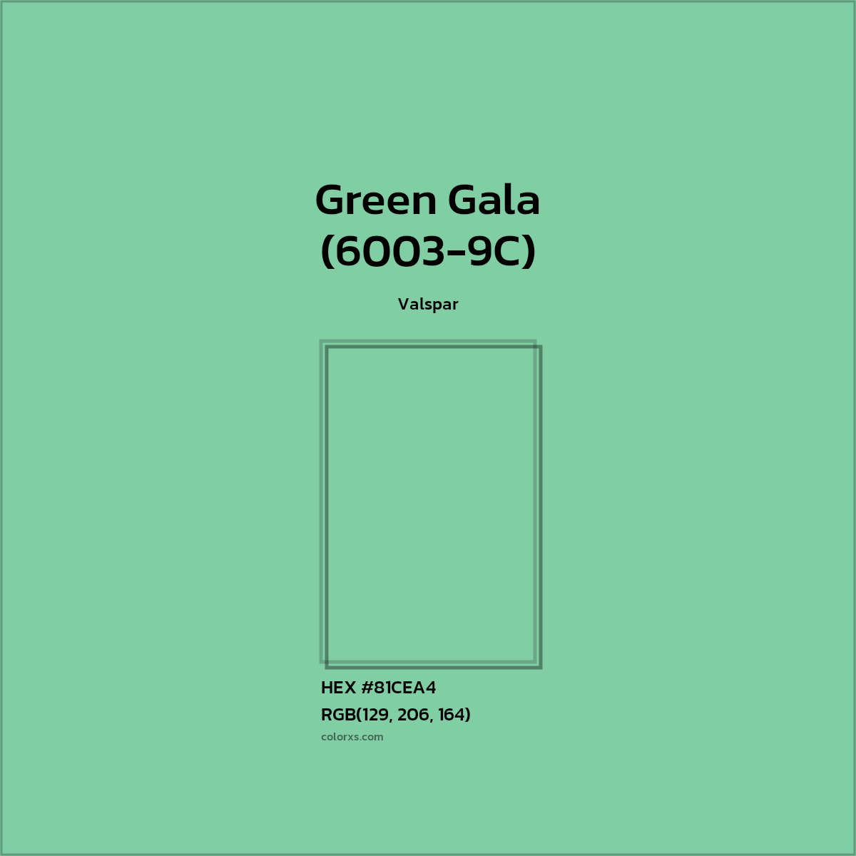 #81CEA4 Green Gala (6003-9C) Paint Valspar - Color codes and meaning | Matching colors and paints