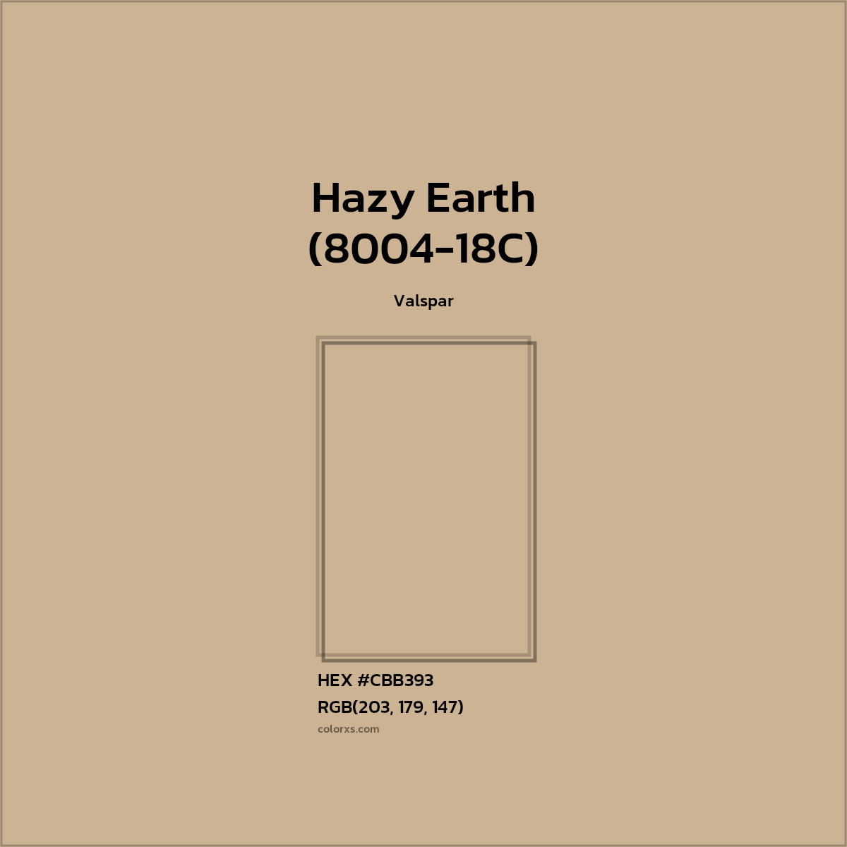 #CBB393 Hazy Earth (8004-18C) Paint Valspar - Color codes and meaning | Matching colors and paints
