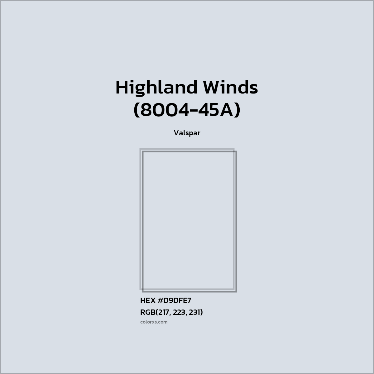 #D9DFE7 Highland Winds (8004-45A) Paint Valspar - Color codes and meaning | Matching colors and paints