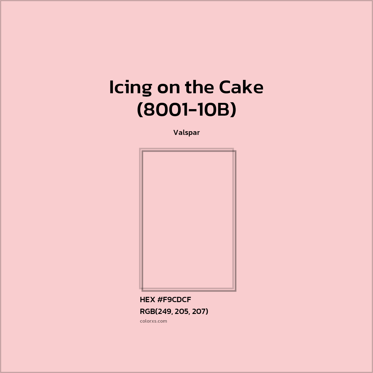 #F9CDCF Icing on the Cake (8001-10B) Paint Valspar - Color codes and meaning | Matching colors and paints