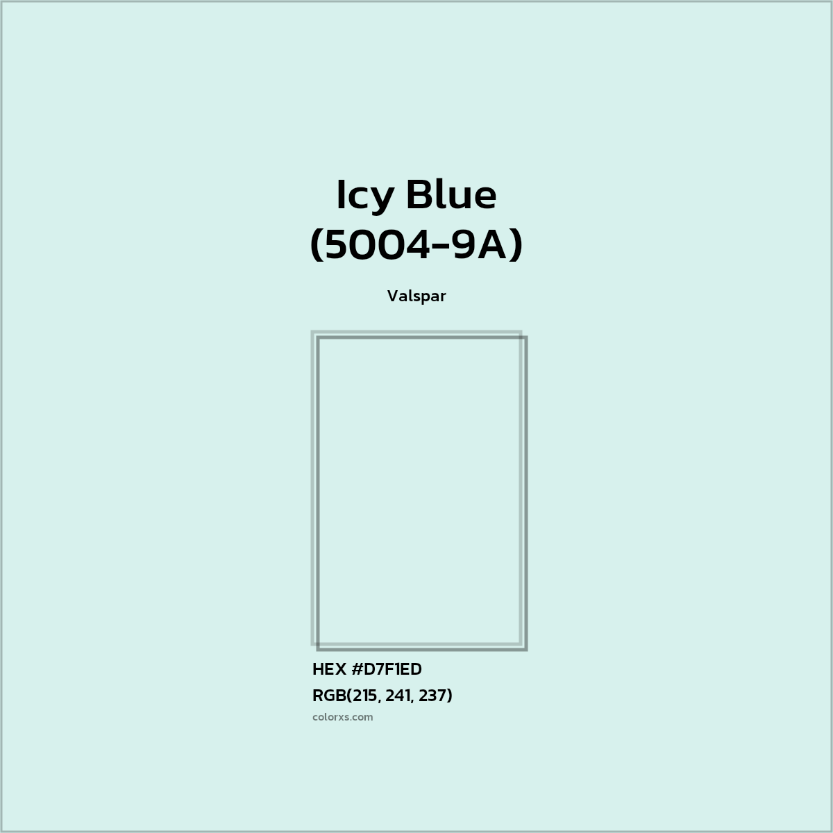 #D7F1ED Icy Blue (5004-9A) Paint Valspar - Color codes and meaning | Matching colors and paints