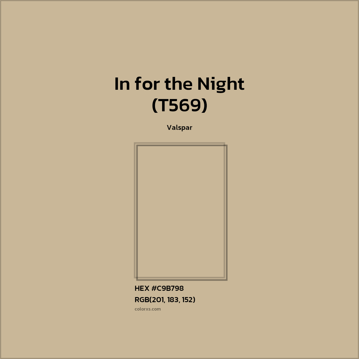 #C9B798 In for the Night (T569) Paint Valspar - Color codes and meaning | Matching colors and paints