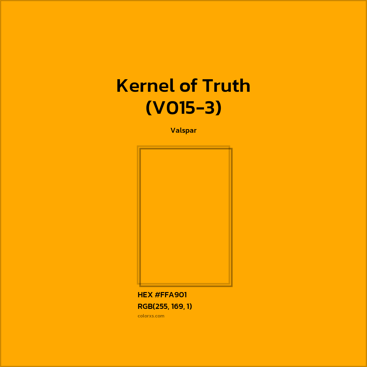 #FFA901 Kernel of Truth (V015-3) Paint Valspar - Color codes and meaning | Matching colors and paints