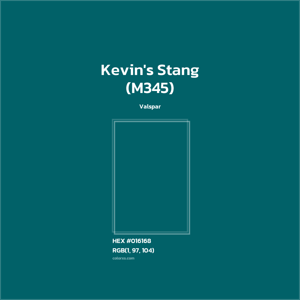 #016168 Kevin's Stang (M345) Paint Valspar - Color codes and meaning | Matching colors and paints