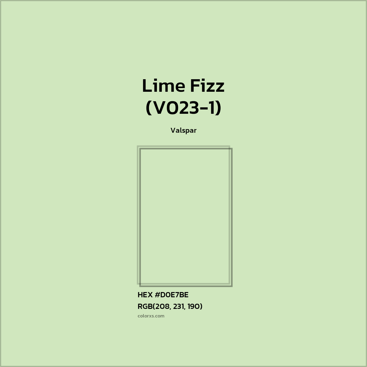 #D0E7BE Lime Fizz (V023-1) Paint Valspar - Color codes and meaning | Matching colors and paints