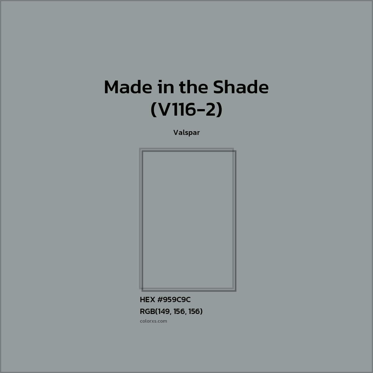 #959C9C Made in the Shade (V116-2) Paint Valspar - Color codes and meaning | Matching colors and paints