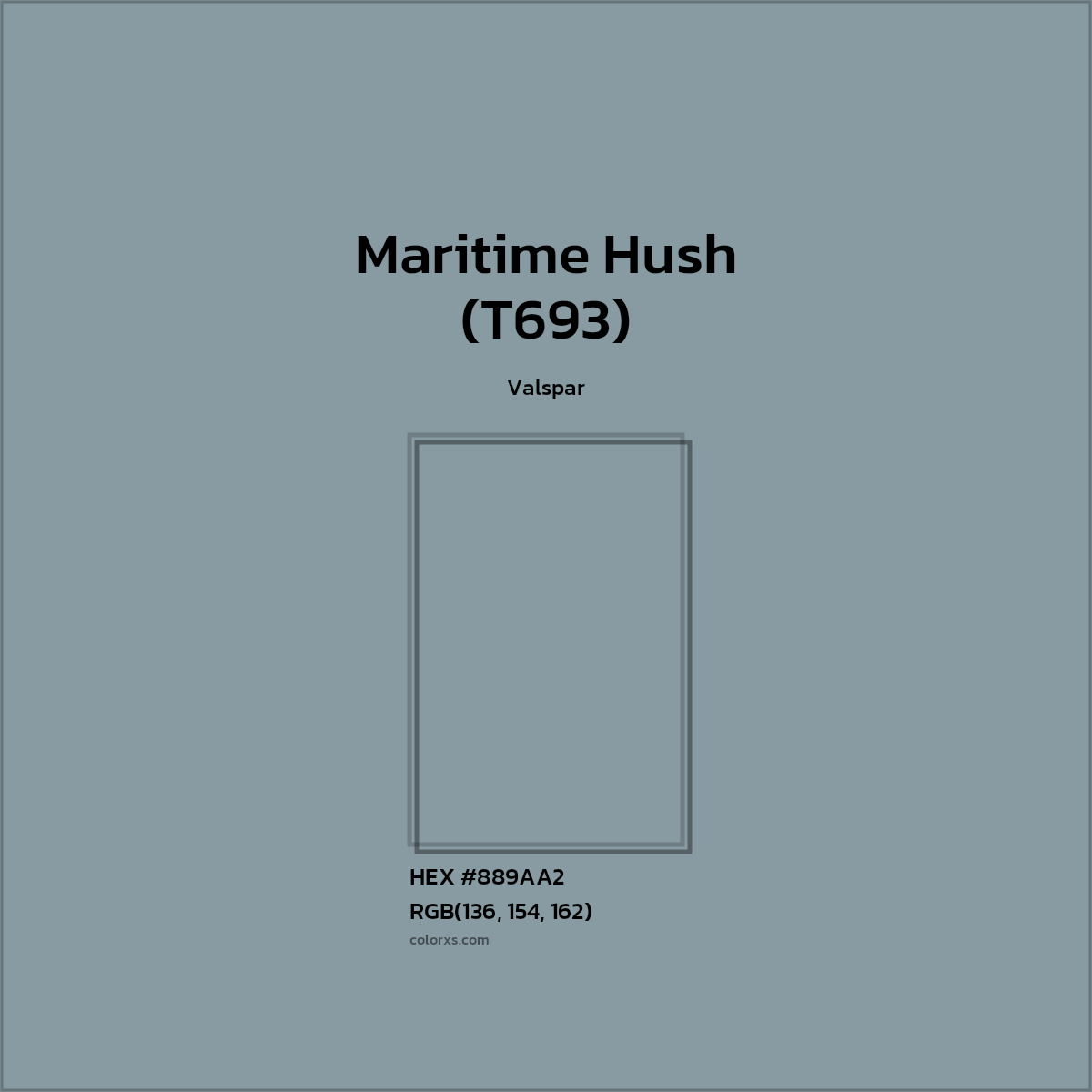 #889AA2 Maritime Hush (T693) Paint Valspar - Color codes and meaning | Matching colors and paints
