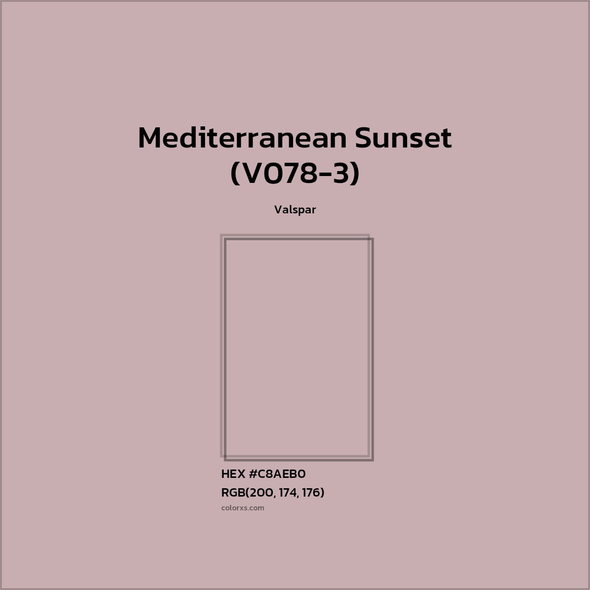 #C8AEB0 Mediterranean Sunset (V078-3) Paint Valspar - Color codes and meaning | Matching colors and paints