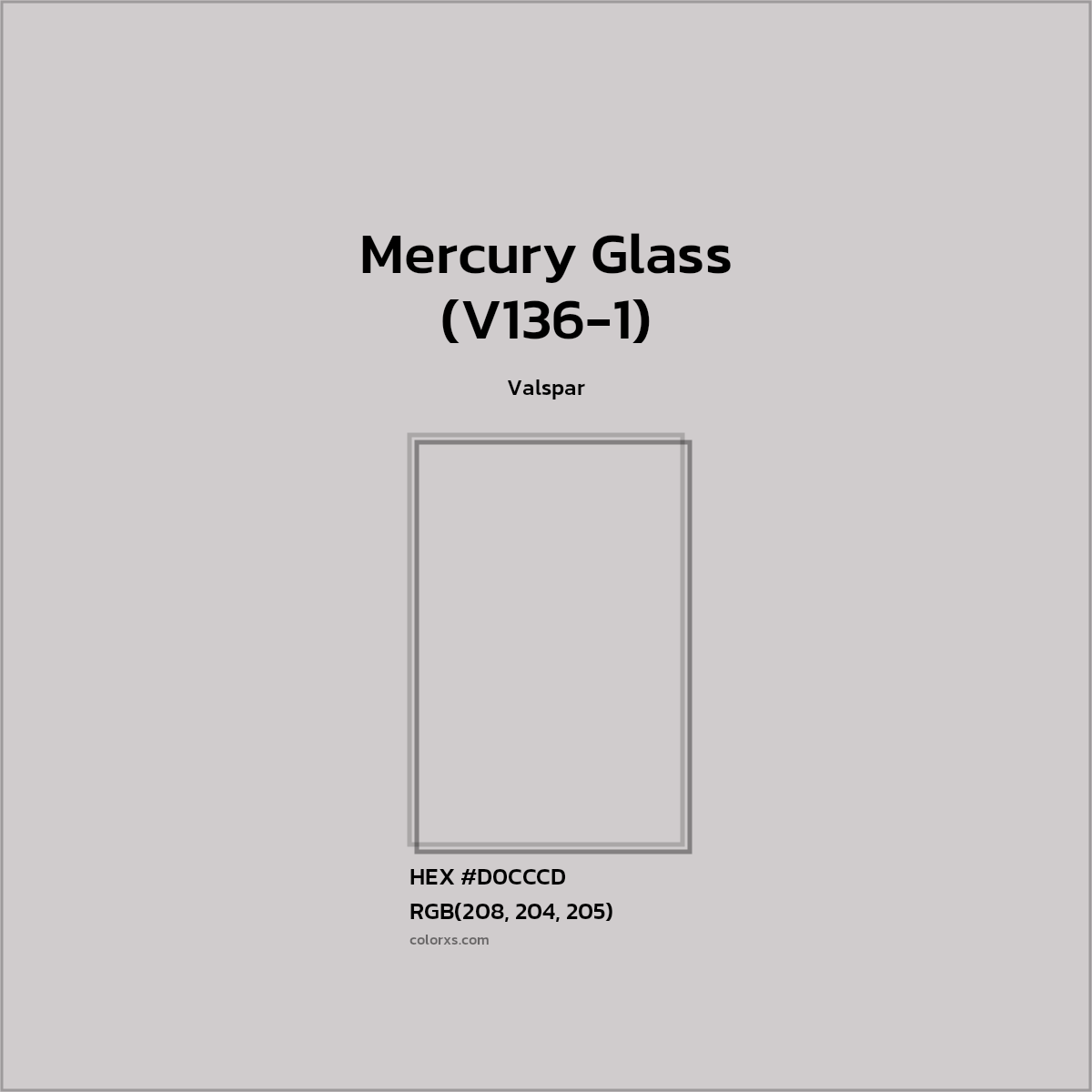 #D0CCCD Mercury Glass (V136-1) Paint Valspar - Color codes and meaning | Matching colors and paints