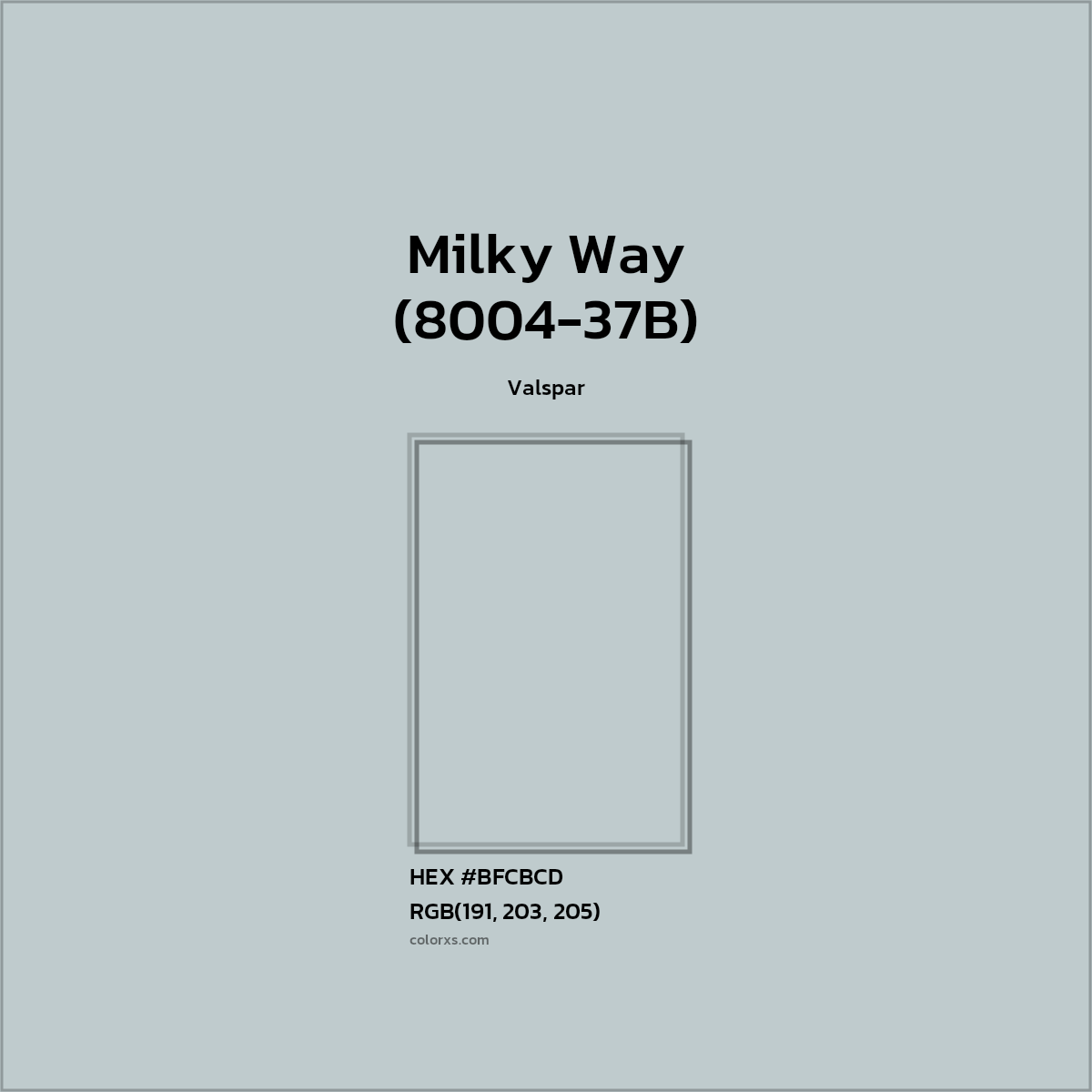 #BFCBCD Milky Way (8004-37B) Paint Valspar - Color codes and meaning | Matching colors and paints