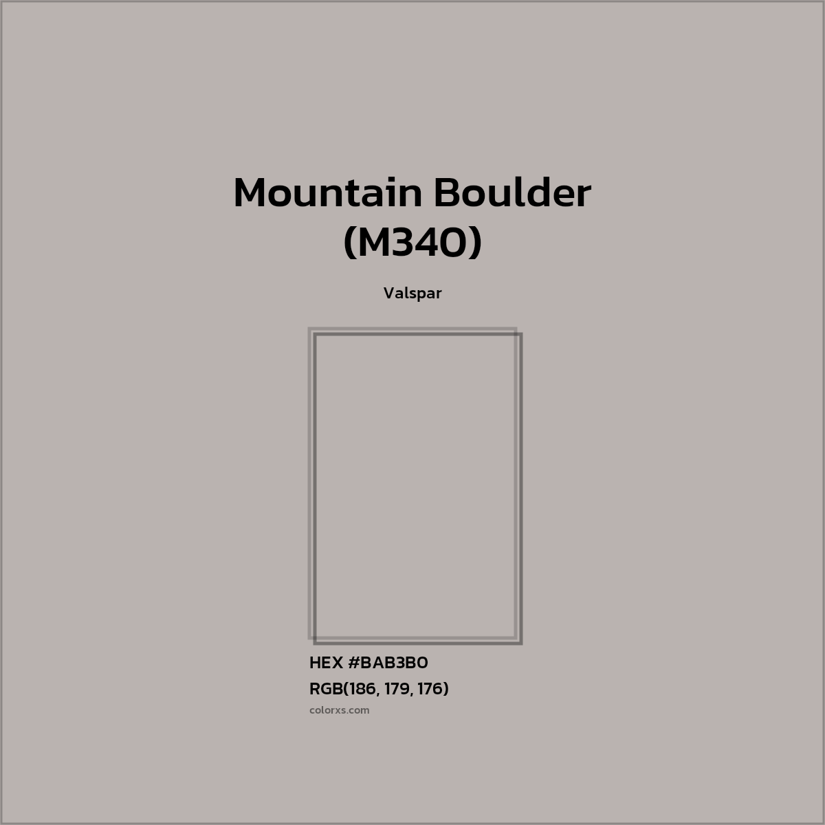 #BAB3B0 Mountain Boulder (M340) Paint Valspar - Color codes and meaning | Matching colors and paints