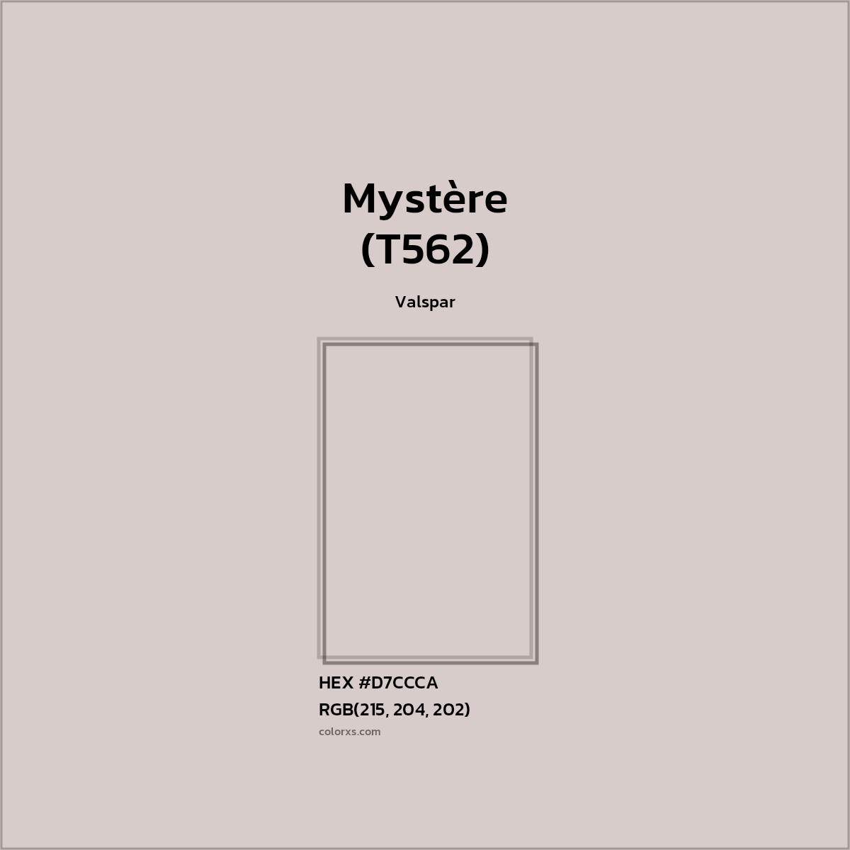 #D7CCCA Mystère (T562) Paint Valspar - Color codes and meaning | Matching colors and paints
