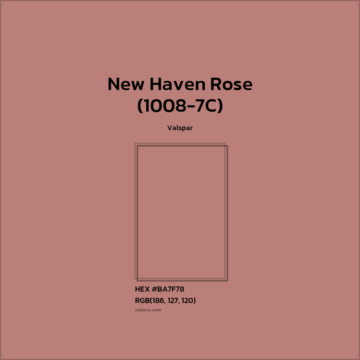#BA7F78 New Haven Rose (1008-7C) Paint Valspar - Color codes and meaning | Matching colors and paints