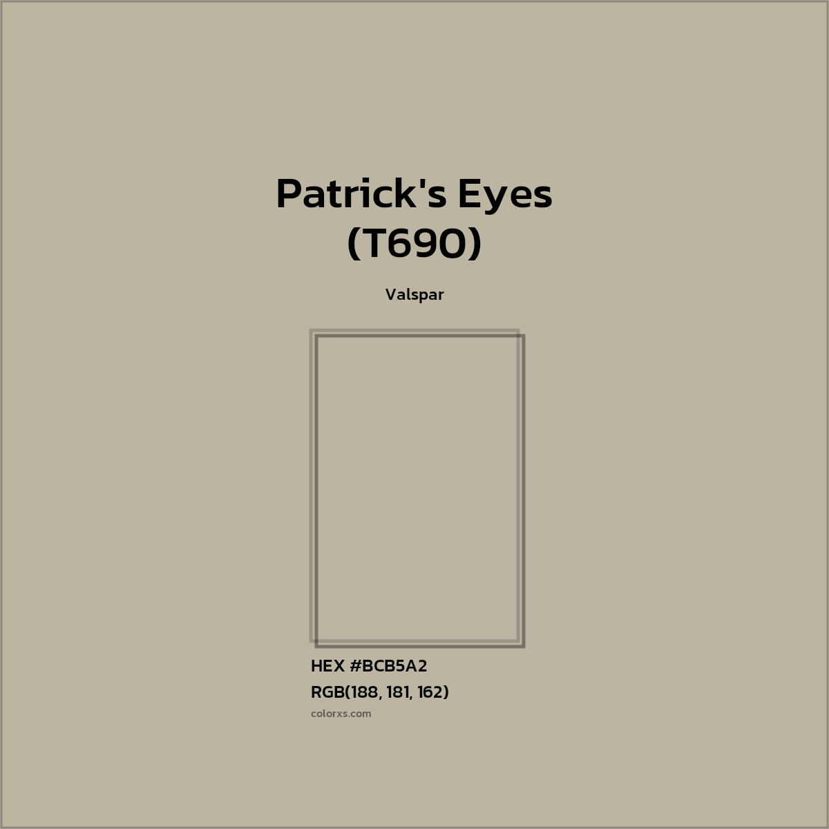 #BCB5A2 Patrick's Eyes (T690) Paint Valspar - Color codes and meaning | Matching colors and paints