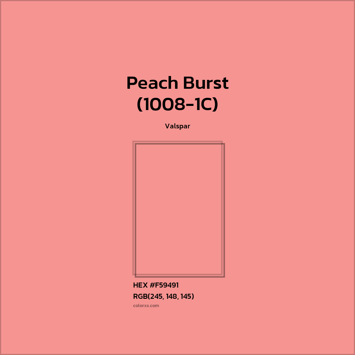 #F59491 Peach Burst (1008-1C) Paint Valspar - Color codes and meaning | Matching colors and paints
