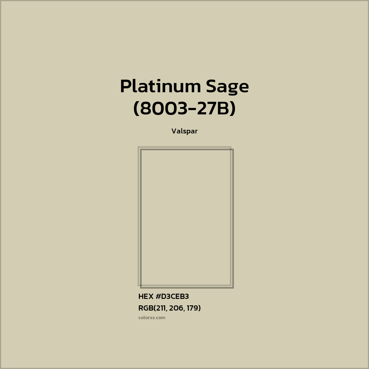 #D3CEB3 Platinum Sage (8003-27B) Paint Valspar - Color codes and meaning | Matching colors and paints