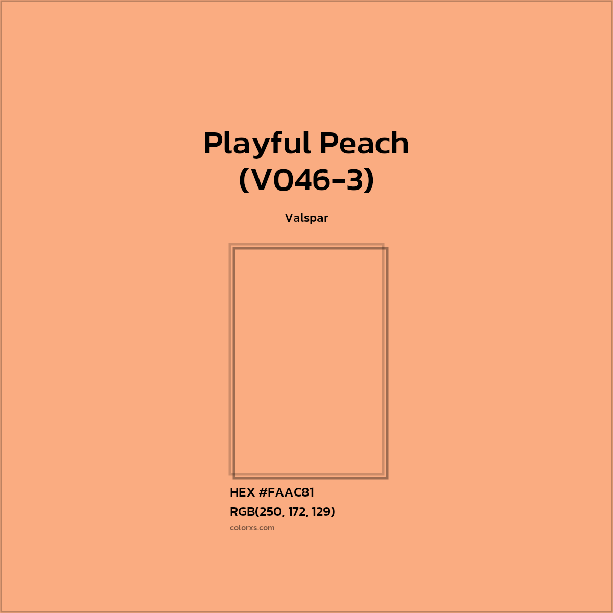 #FAAC81 Playful Peach (V046-3) Paint Valspar - Color codes and meaning | Matching colors and paints