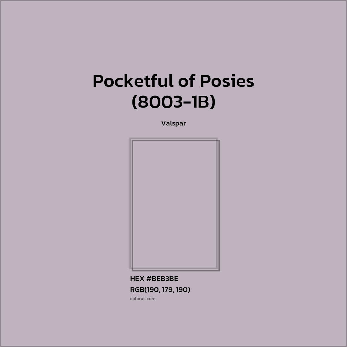 #BEB3BE Pocketful of Posies (8003-1B) Paint Valspar - Color codes and meaning | Matching colors and paints