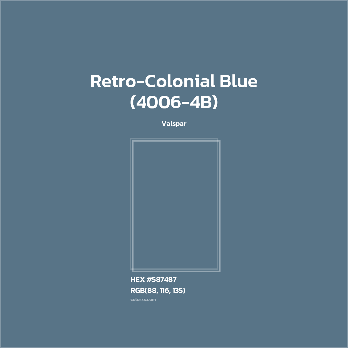 #587487 Retro-Colonial Blue (4006-4B) Paint Valspar - Color codes and meaning | Matching colors and paints