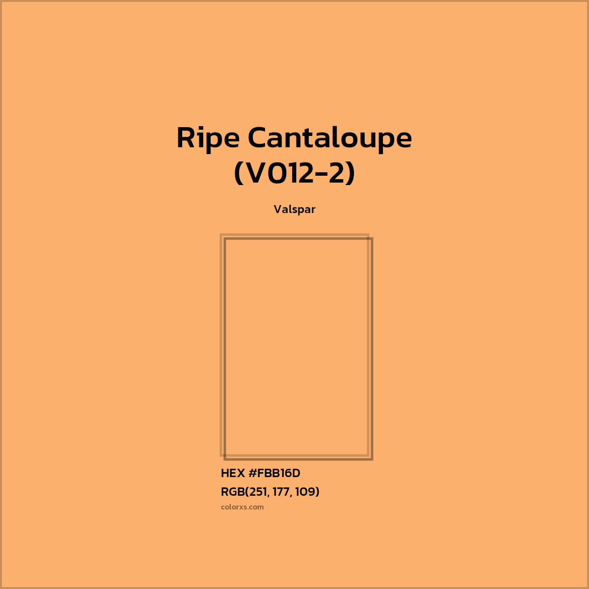 #FBB16D Ripe Cantaloupe (V012-2) Paint Valspar - Color codes and meaning | Matching colors and paints
