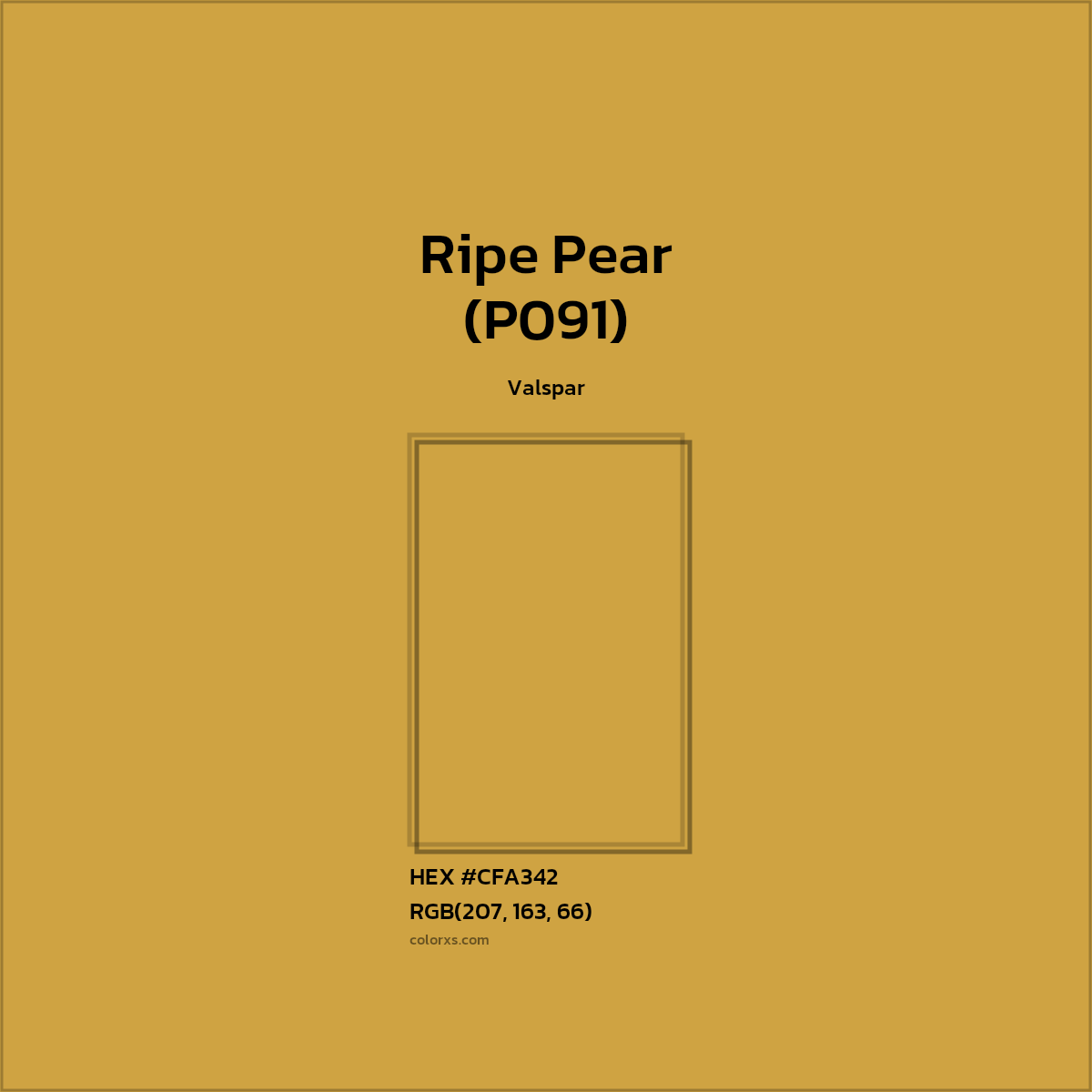 #CFA342 Ripe Pear (P091) Paint Valspar - Color codes and meaning | Matching colors and paints