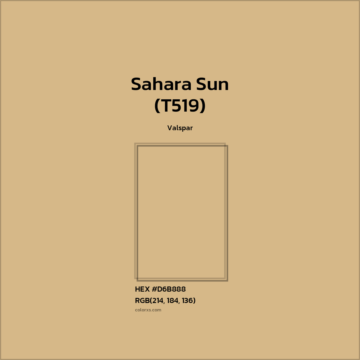 #D6B888 Sahara Sun (T519) Paint Valspar - Color codes and meaning | Matching colors and paints