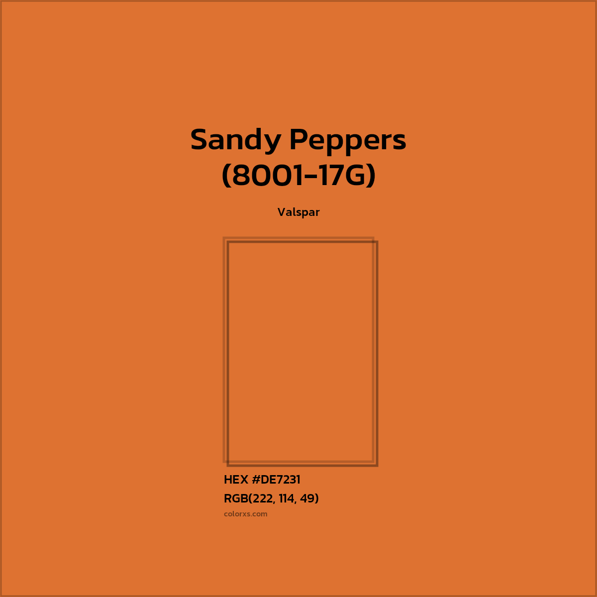 #DE7231 Sandy Peppers (8001-17G) Paint Valspar - Color codes and meaning | Matching colors and paints