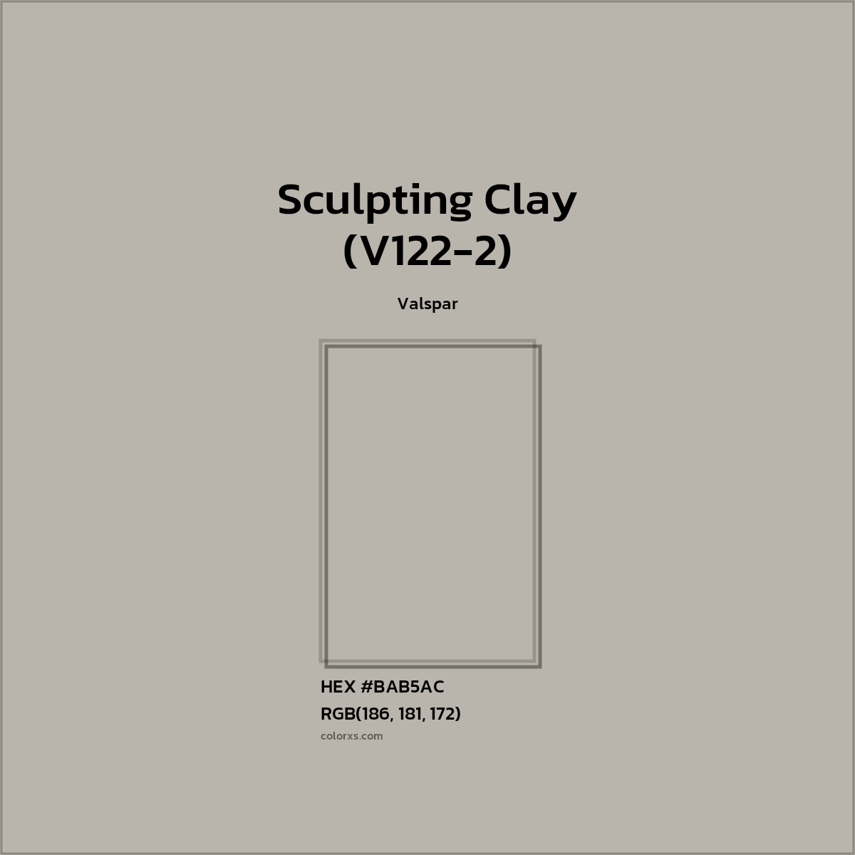 #BAB5AC Sculpting Clay (V122-2) Paint Valspar - Color codes and meaning | Matching colors and paints