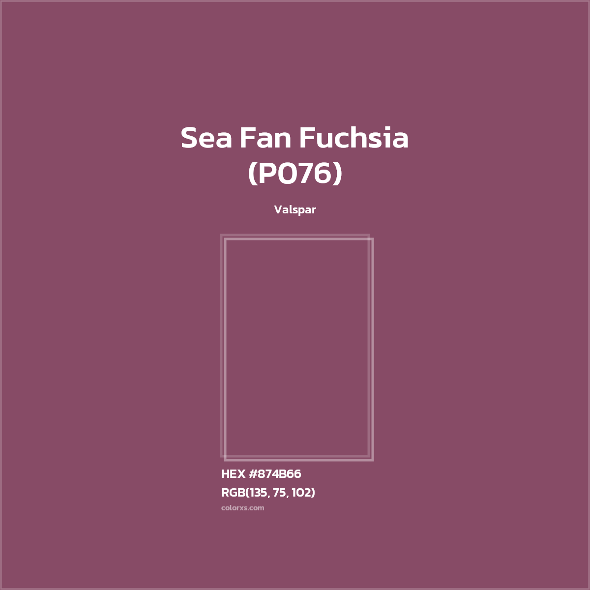#874B66 Sea Fan Fuchsia (P076) Paint Valspar - Color codes and meaning | Matching colors and paints
