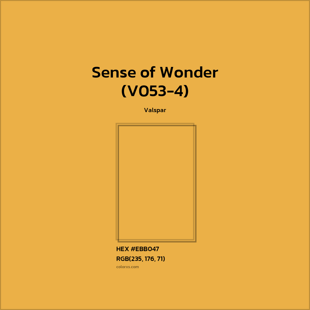 #EBB047 Sense of Wonder (V053-4) Paint Valspar - Color codes and meaning | Matching colors and paints