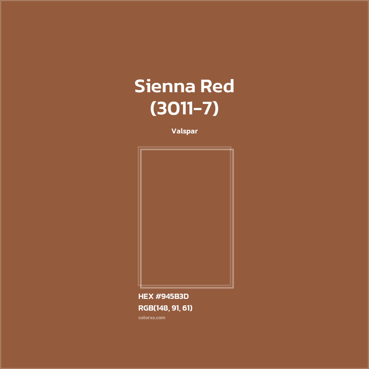 #945B3D Sienna Red (3011-7) Paint Valspar - Color codes and meaning | Matching colors and paints
