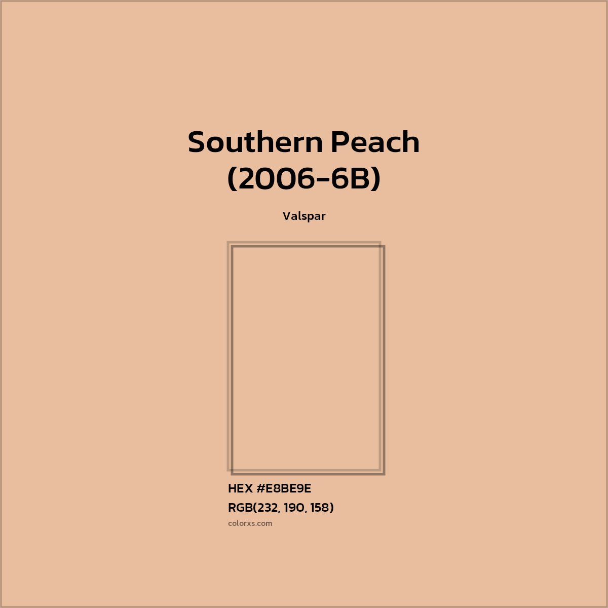 #E8BE9E Southern Peach (2006-6B) Paint Valspar - Color codes and meaning | Matching colors and paints