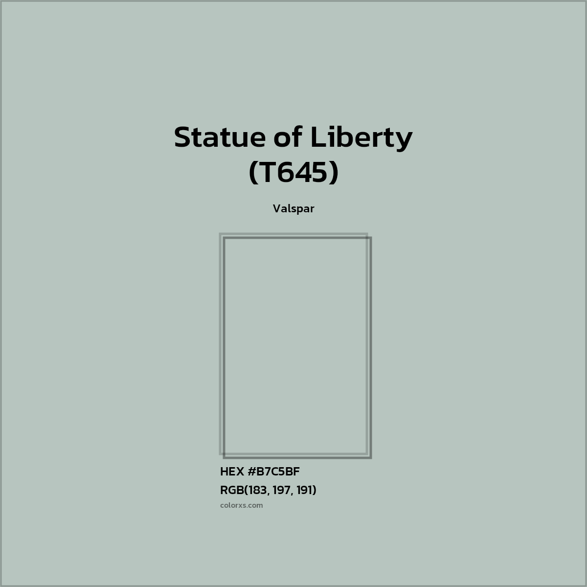 #B7C5BF Statue of Liberty (T645) Paint Valspar - Color codes and meaning | Matching colors and paints