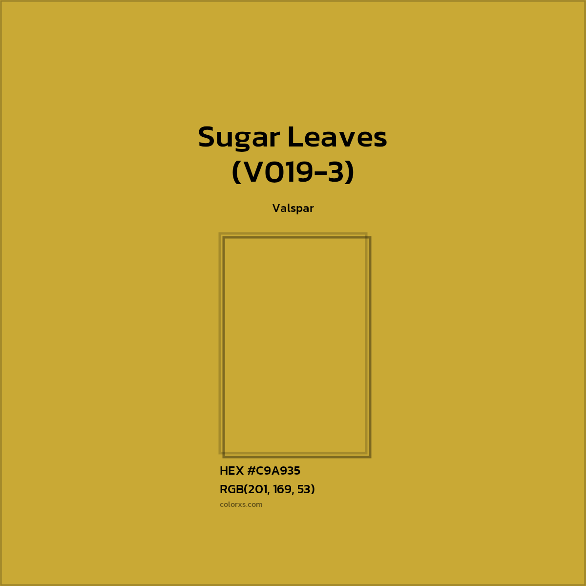 #C9A935 Sugar Leaves (V019-3) Paint Valspar - Color codes and meaning | Matching colors and paints