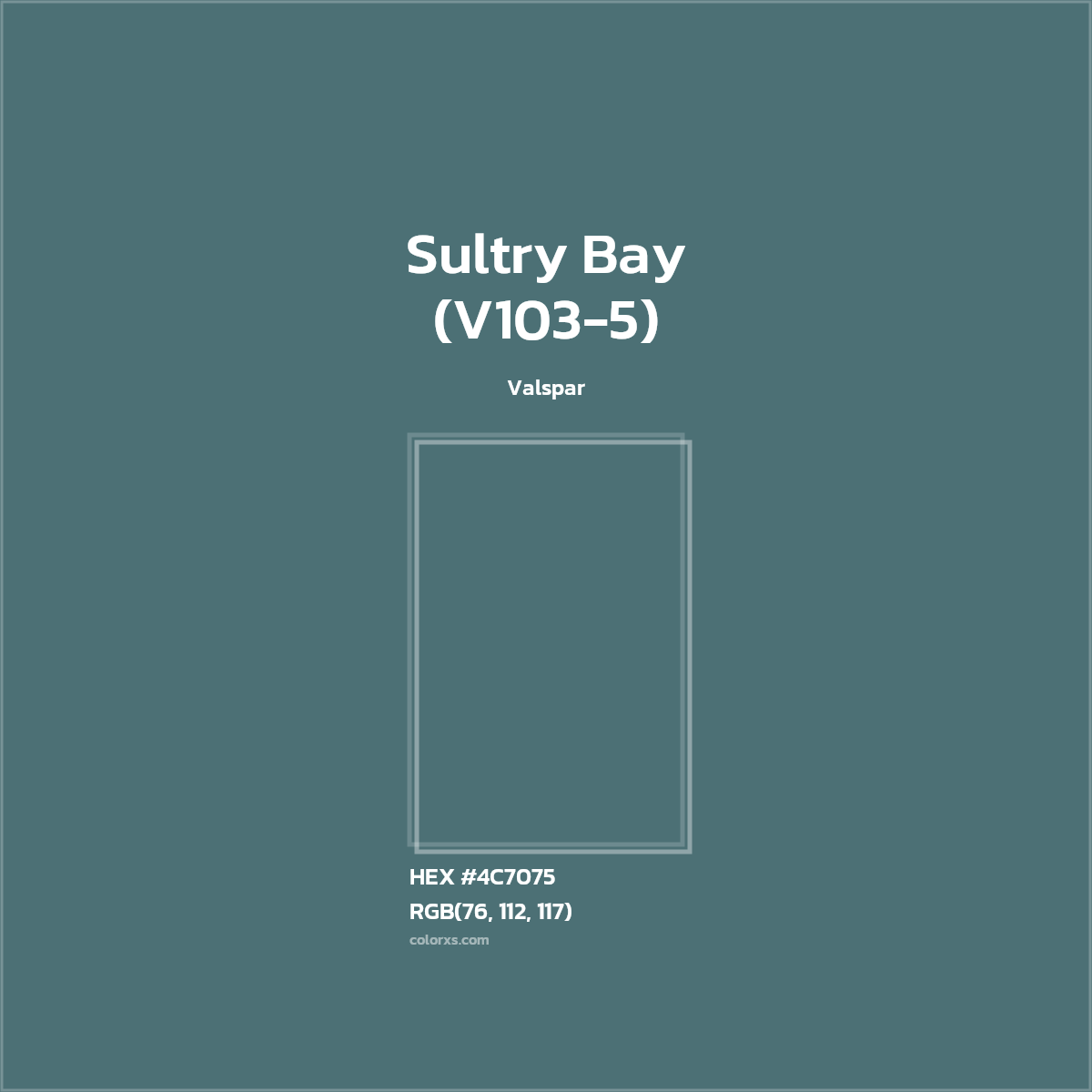#4C7075 Sultry Bay (V103-5) Paint Valspar - Color codes and meaning | Matching colors and paints