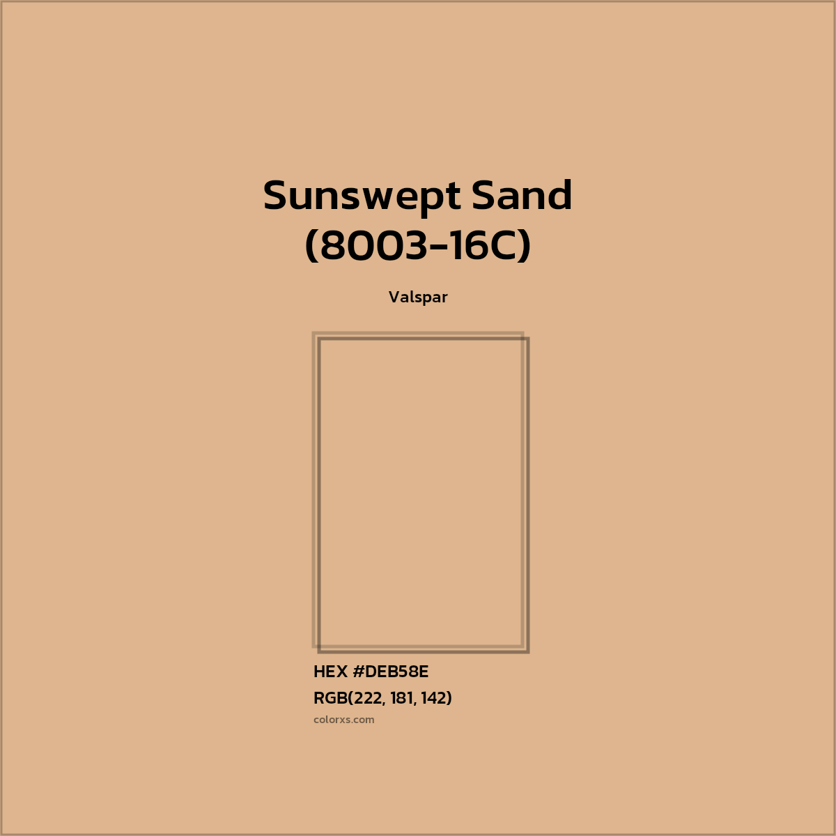 #DEB58E Sunswept Sand (8003-16C) Paint Valspar - Color codes and meaning | Matching colors and paints