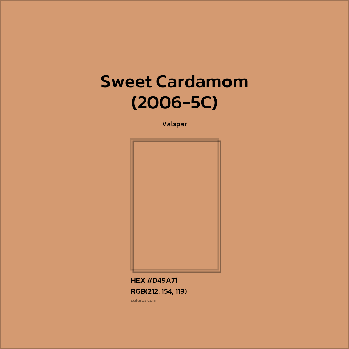 #D49A71 Sweet Cardamom (2006-5C) Paint Valspar - Color codes and meaning | Matching colors and paints